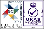 european certification group ISO 9001 registered firm, UKAS management systems